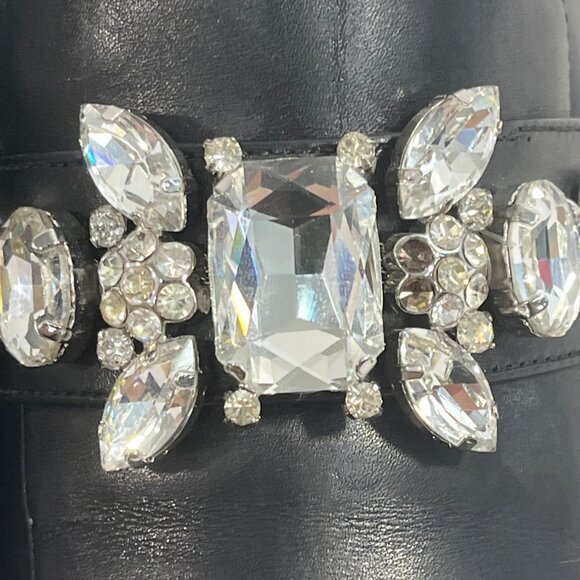 Marc Jacob’s Black Leather Gem Rhinestone Strap Dress Shoes Sz 41 (9.5 US) - Picture 9 of 10